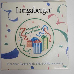 Longaberger Happy Birthday Tie On #31747 for baskets NEW Accessory
